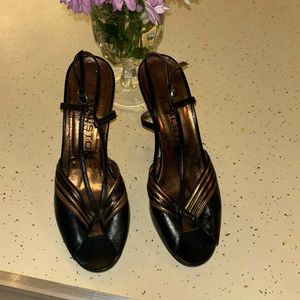 Sexy Black and Bronze Heels